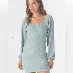 O'Neill Textured Teal Long Sleeve Dress